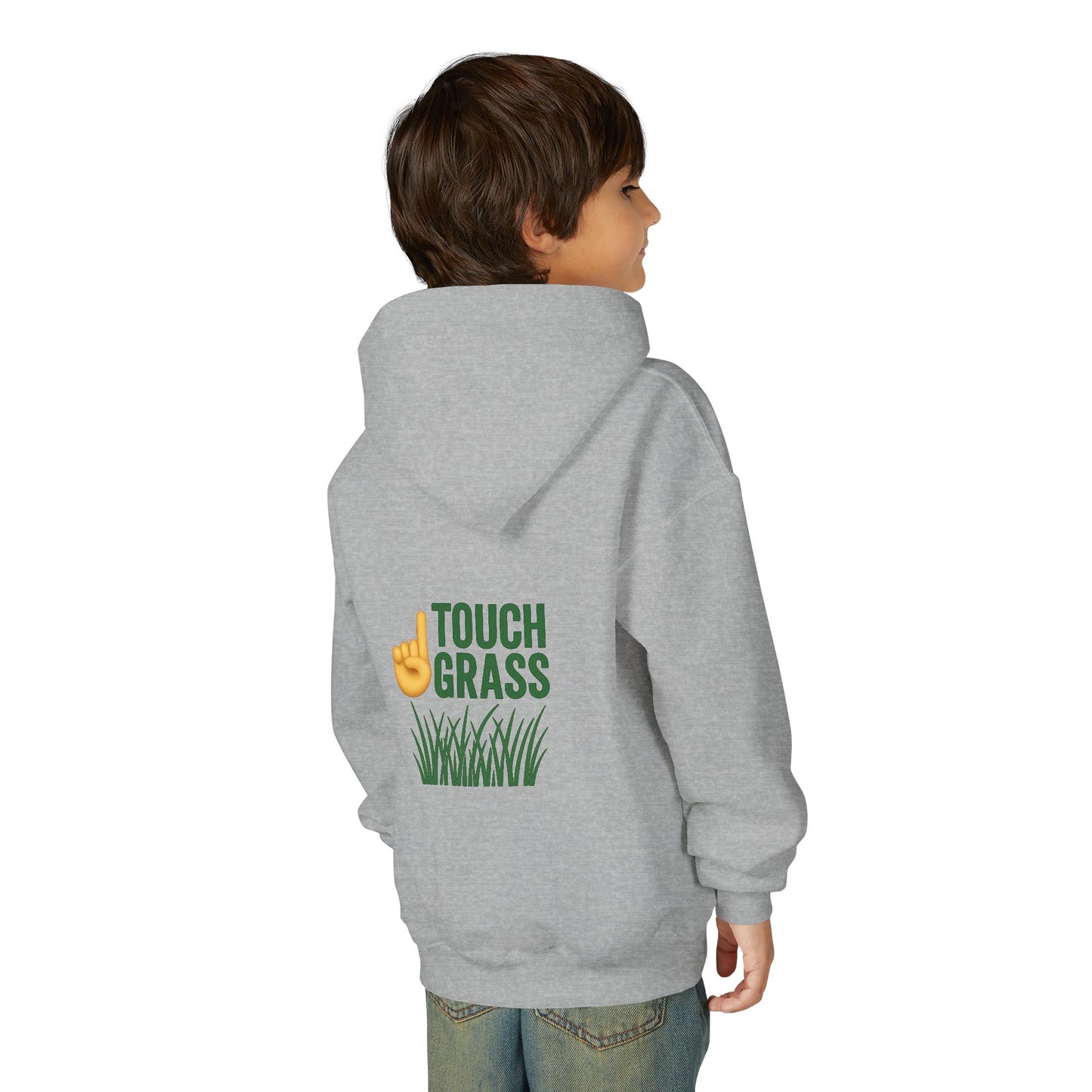 Youth Hoodie - Touch Grass Trend Design