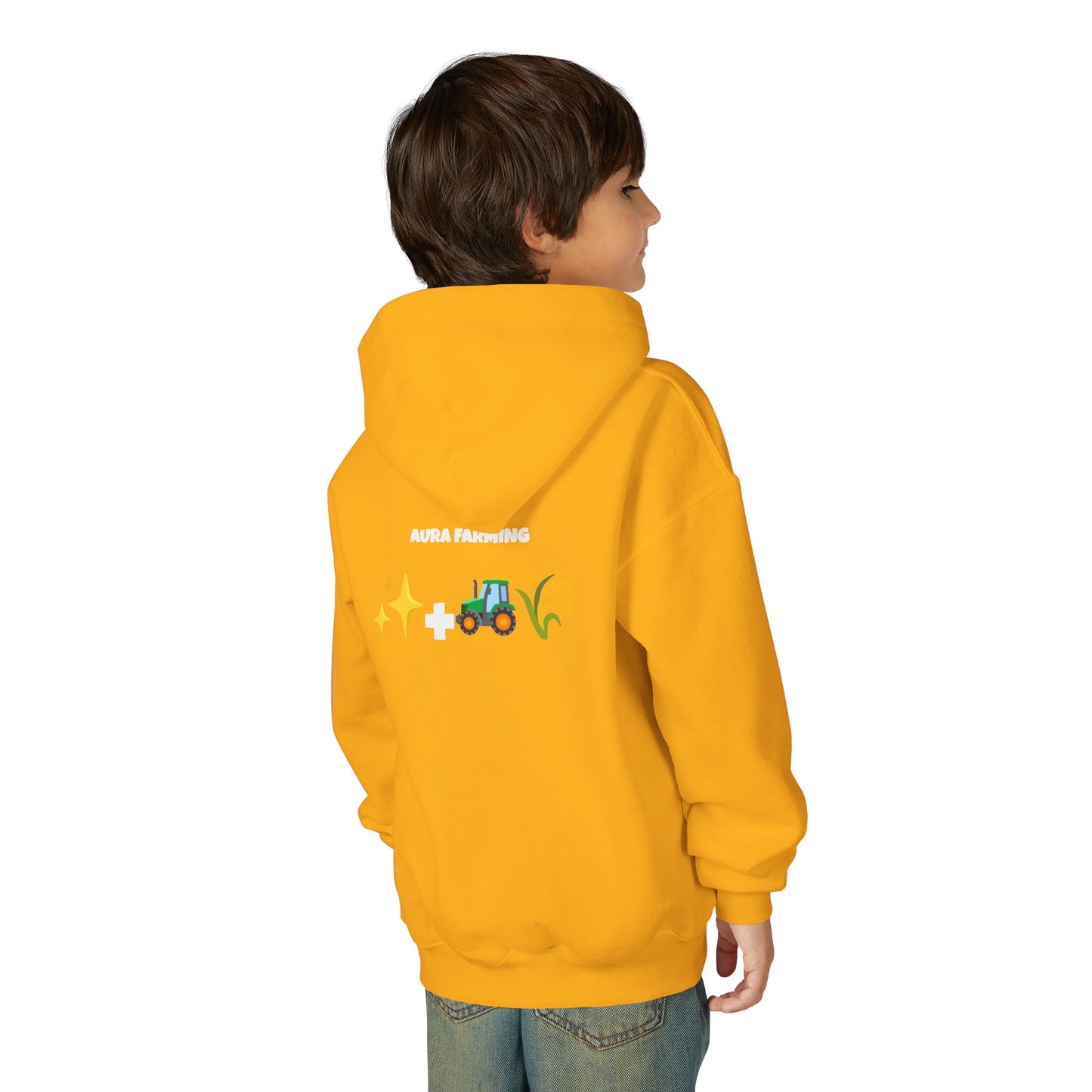 Aura Farming Youth Hoodie — Spiritual + Sustainable Gardening Graphic Sweatshirt