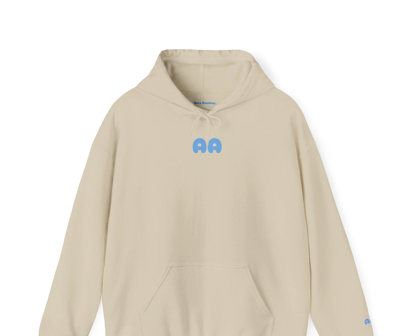 Aura > Fit Hoodie — Minimal Logo White Pullover