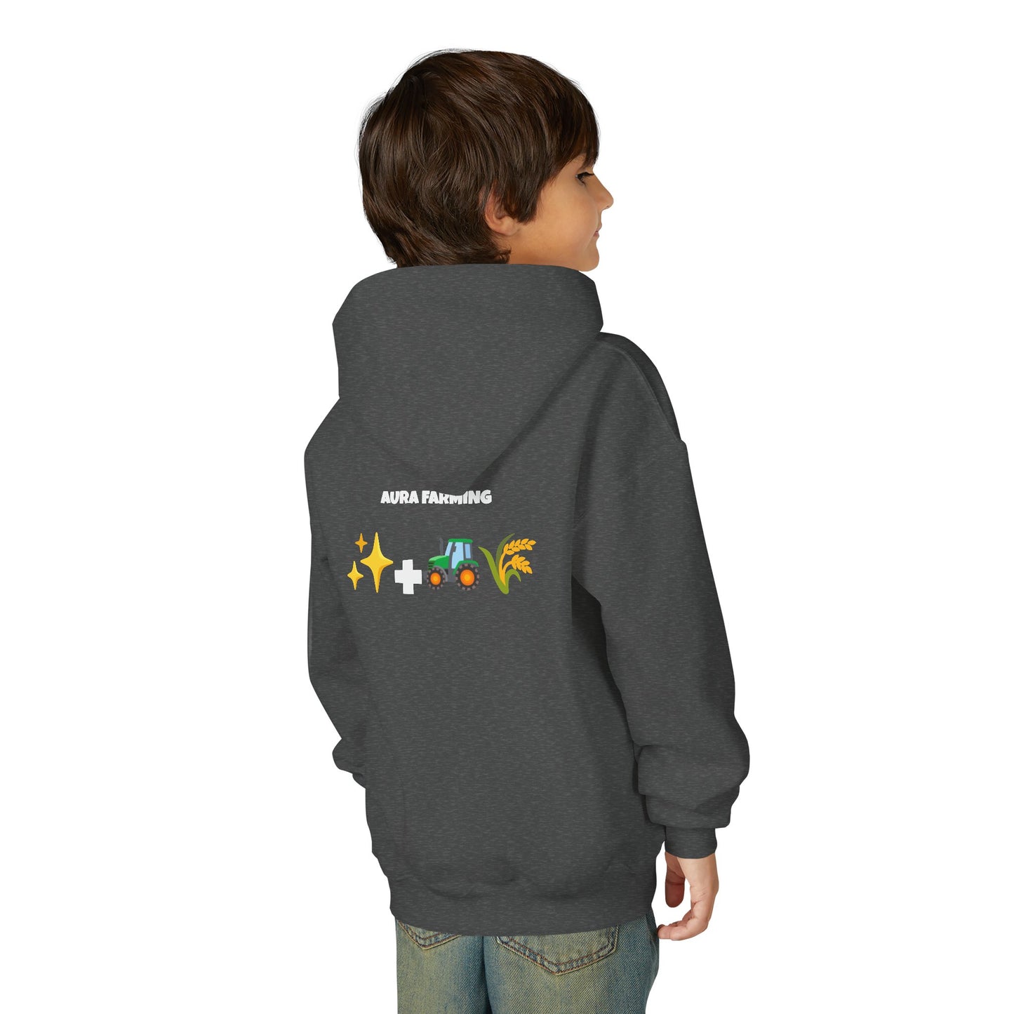 Aura Farming Youth Hoodie — Spiritual + Sustainable Gardening Graphic Sweatshirt