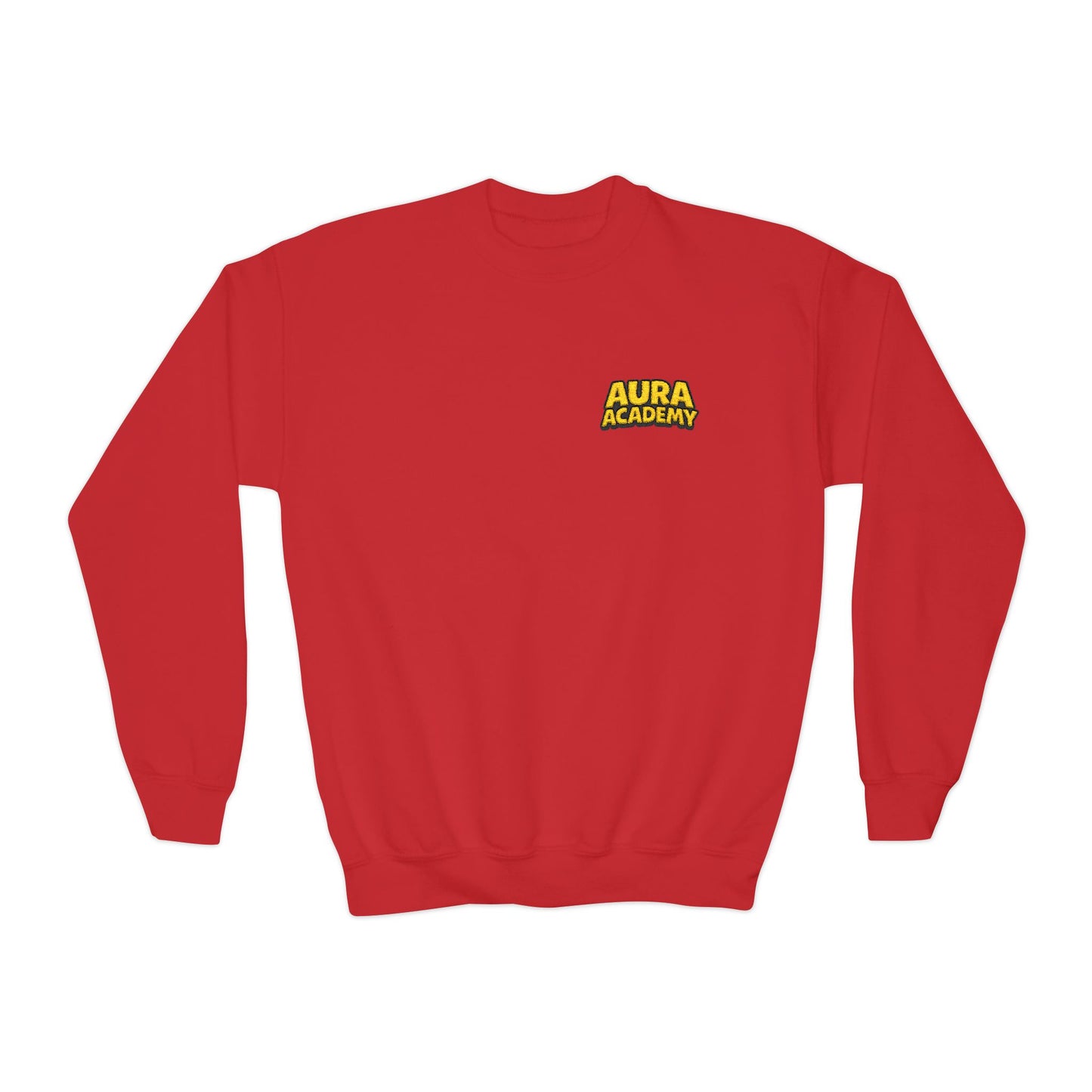Sweat-shirt Aura Academy Youth à col rond — Pull enfant avec logo jaune rétro