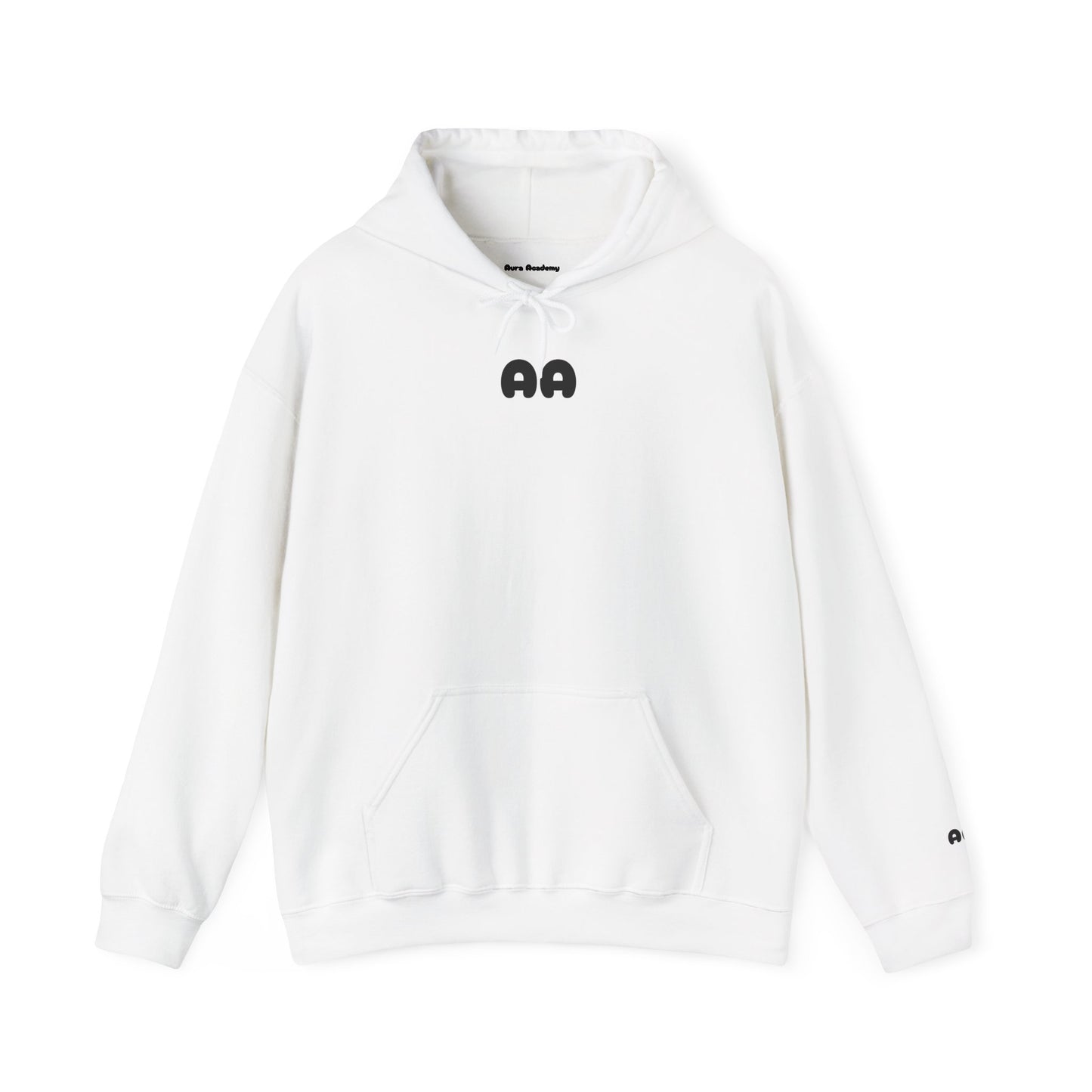 Aura > Fit Hoodie — Minimal Logo White Pullover