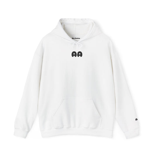 Aura > Fit Hoodie — Minimal Logo White Pullover