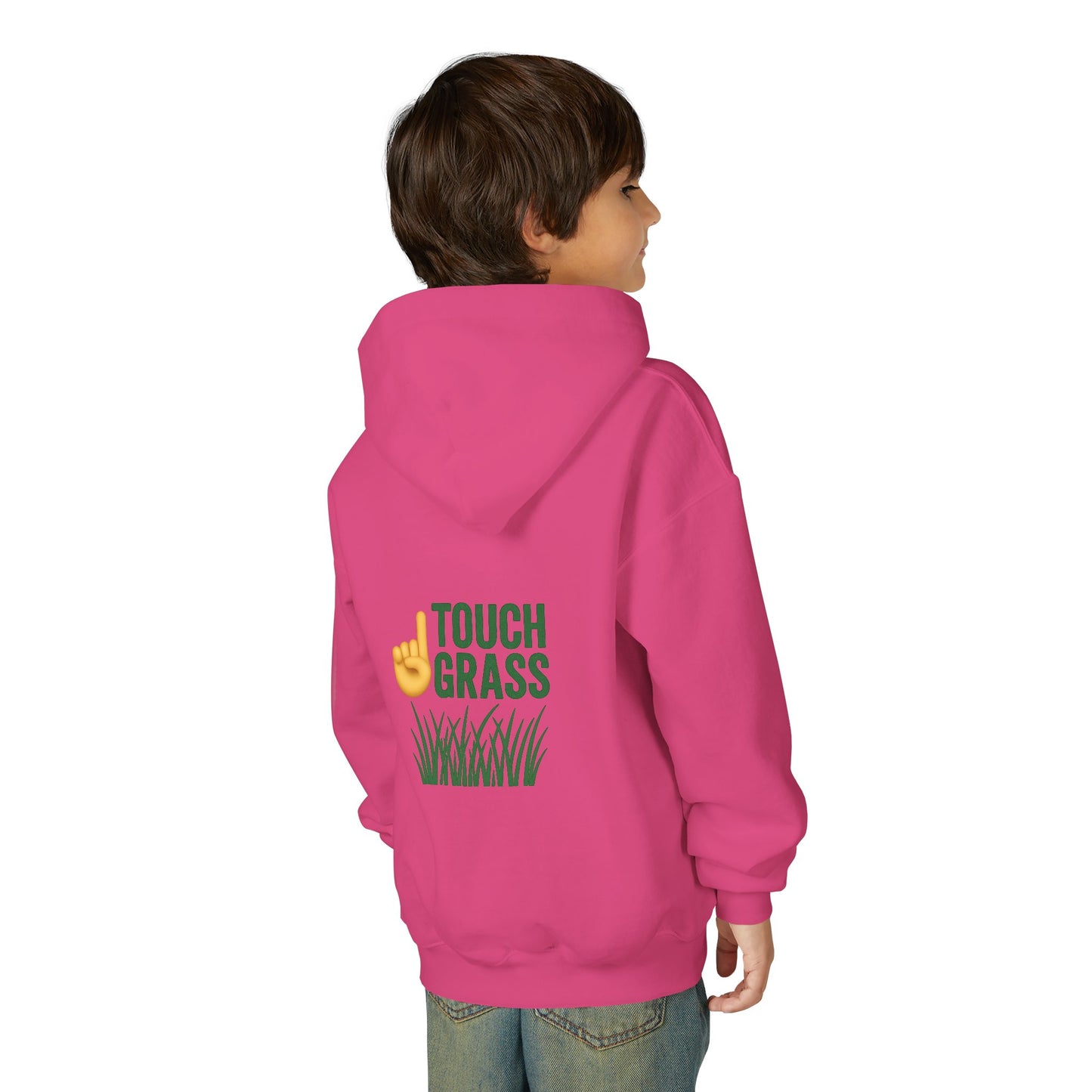 Youth Hoodie - Touch Grass Trend Design