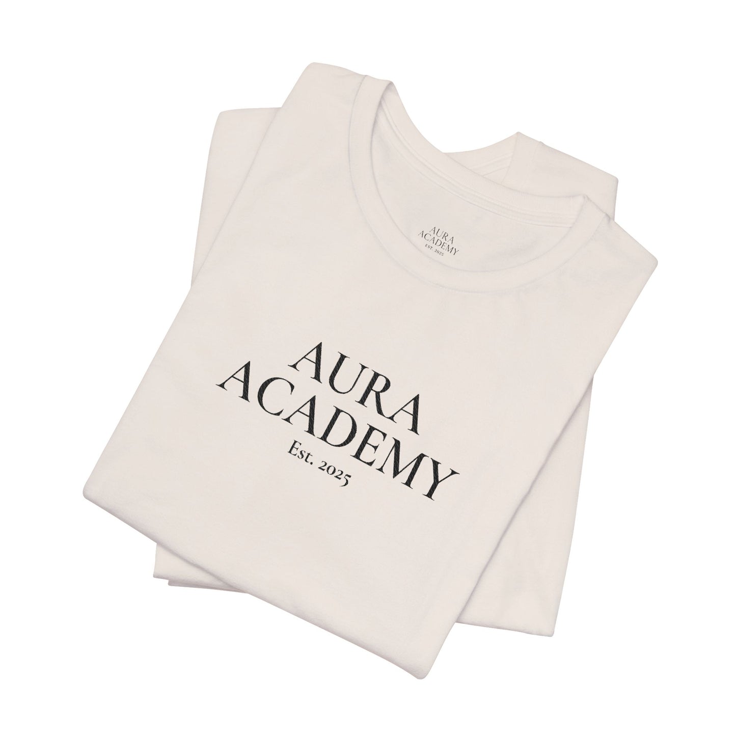 Aura Academy Tee — Minimalist Logo White T-Shirt