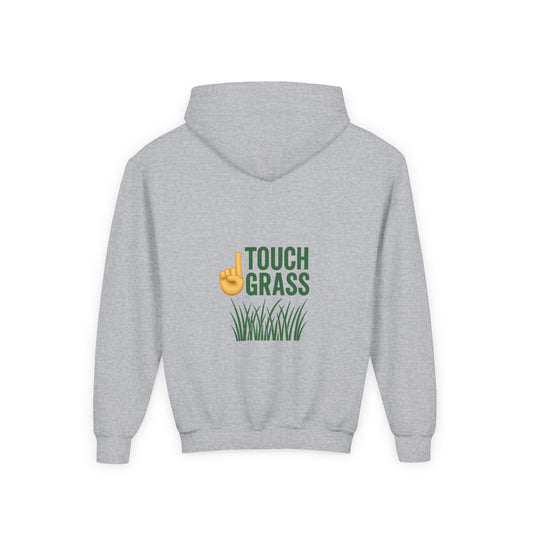 Youth Hoodie - Touch Grass Trend Design