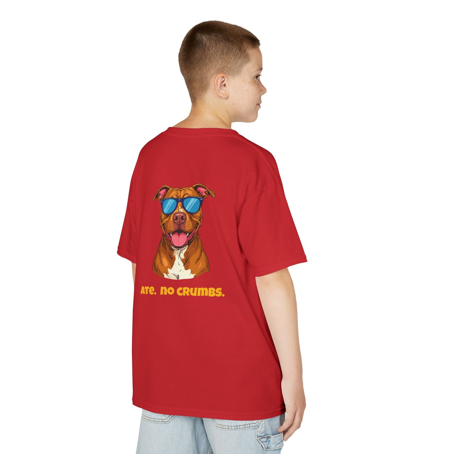 Kids Tee — "Pebbles the Dog: Ate. No Crumbs."