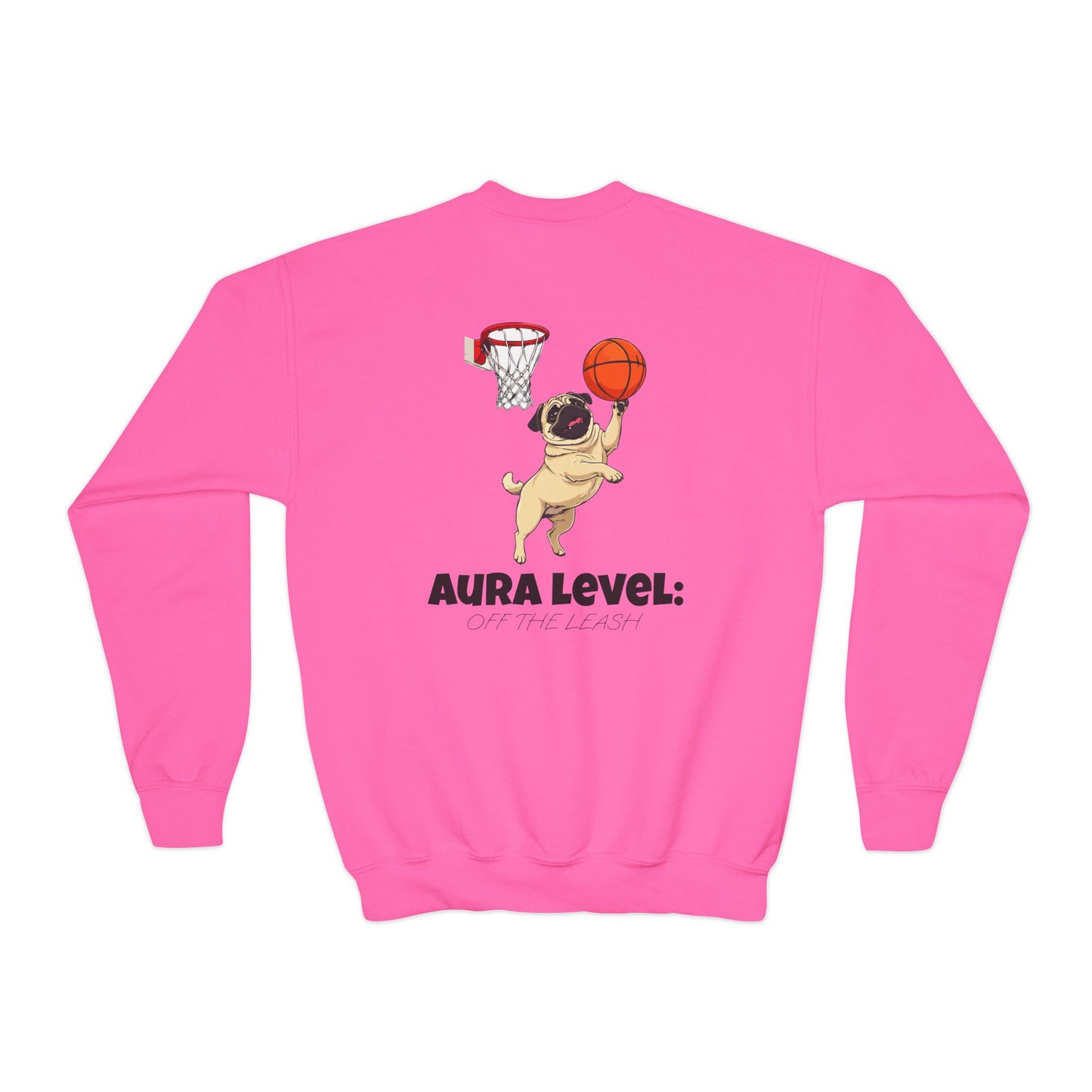 "Aura Level: Off The Leash" Youth Crewneck Sweatshirt