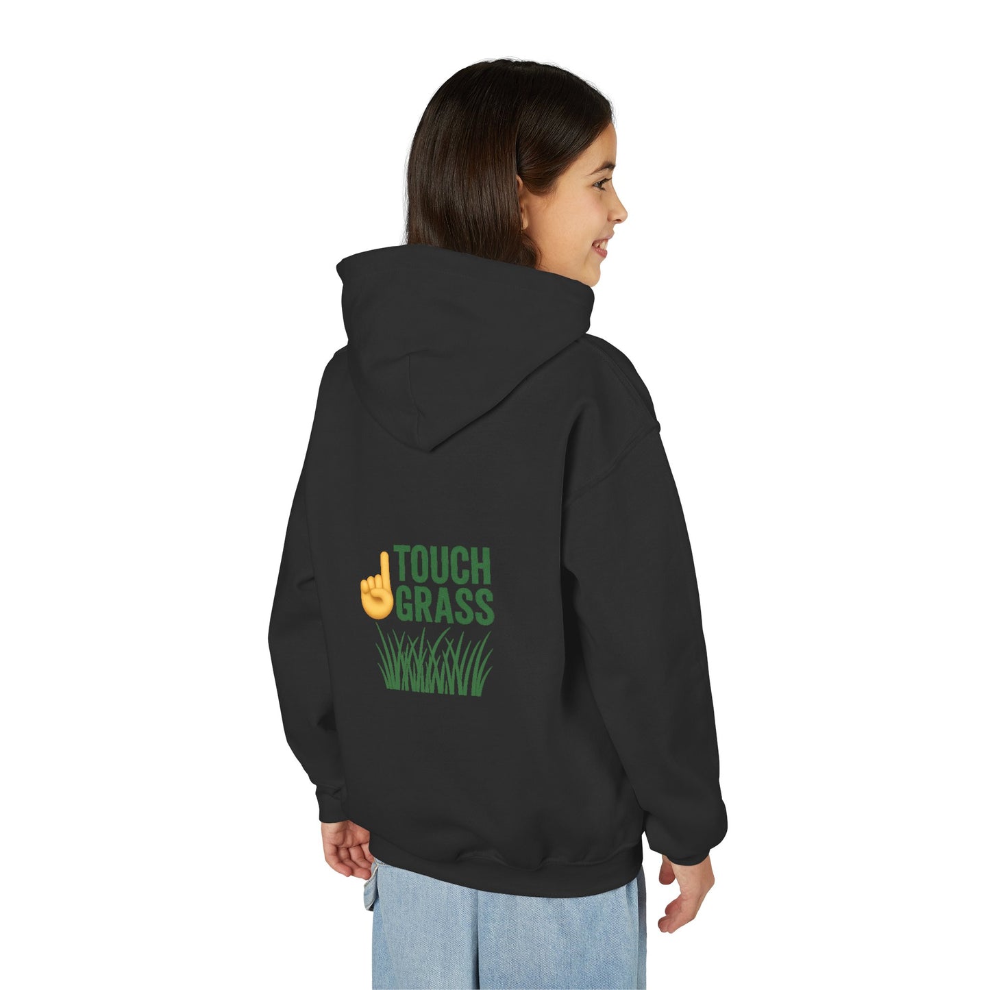 Youth Hoodie - Touch Grass Trend Design
