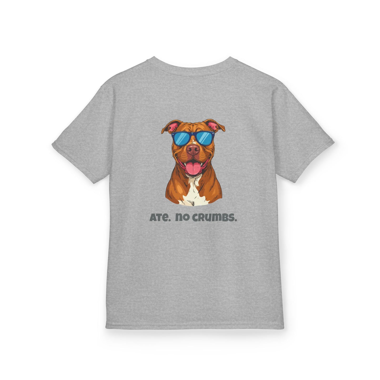 Kids Tee — "Pebbles the Dog: Ate. No Crumbs."