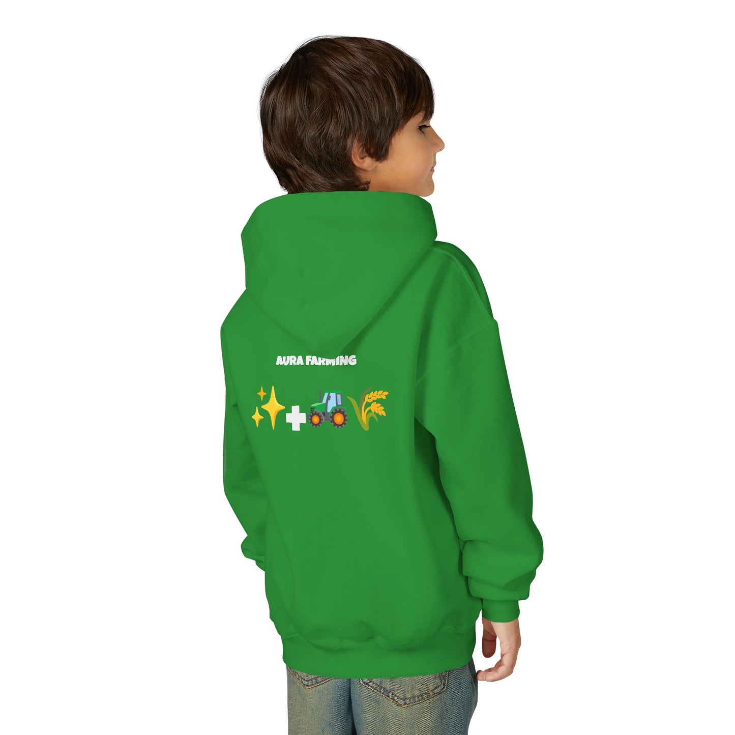 Aura Farming Youth Hoodie — Spiritual + Sustainable Gardening Graphic Sweatshirt