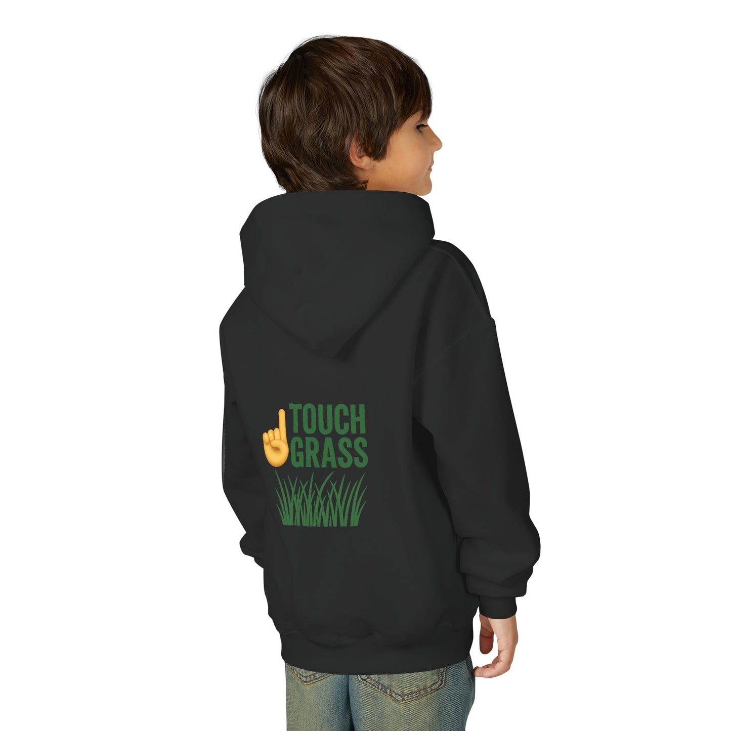 Youth Hoodie - Touch Grass Trend Design