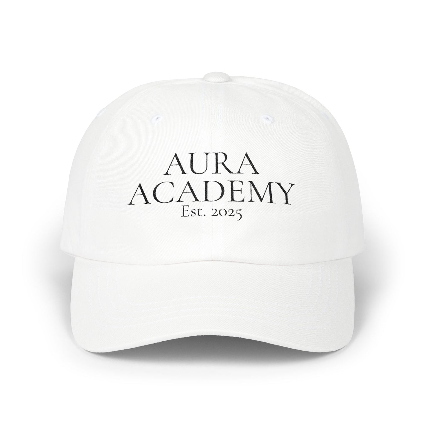 Aura Academy Dad Cap — Classic Embroidered "Aura Academy Est. 2025" Baseball Hat