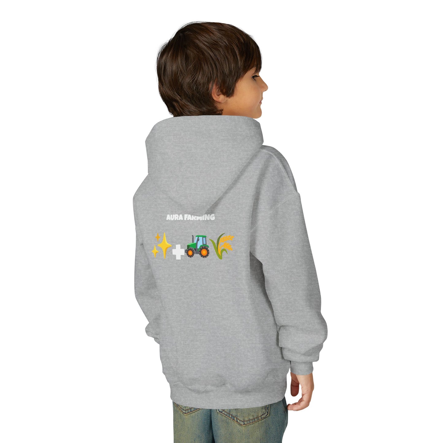 Aura Farming Youth Hoodie — Spiritual + Sustainable Gardening Graphic Sweatshirt