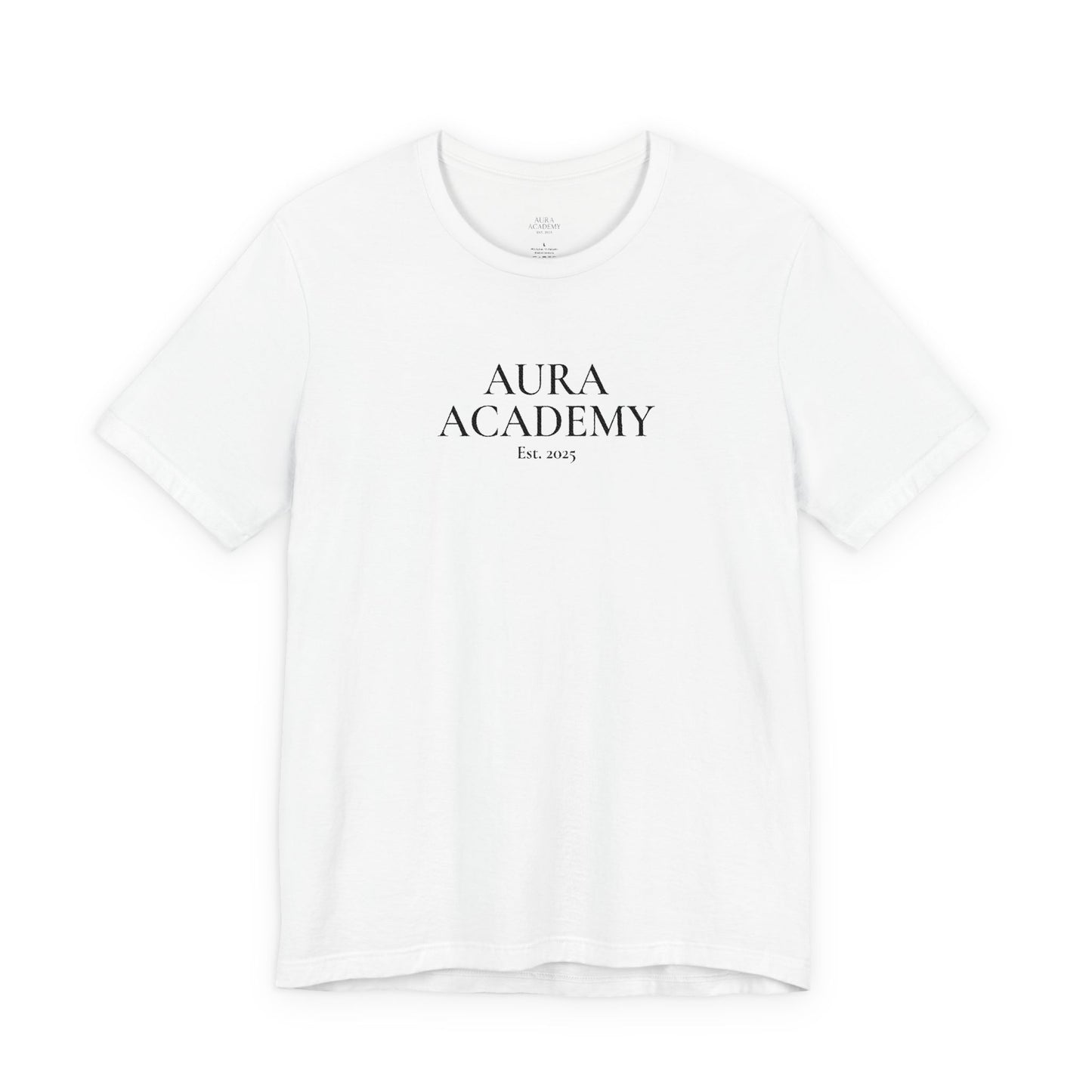 Aura Academy Tee — Minimalist Logo White T-Shirt