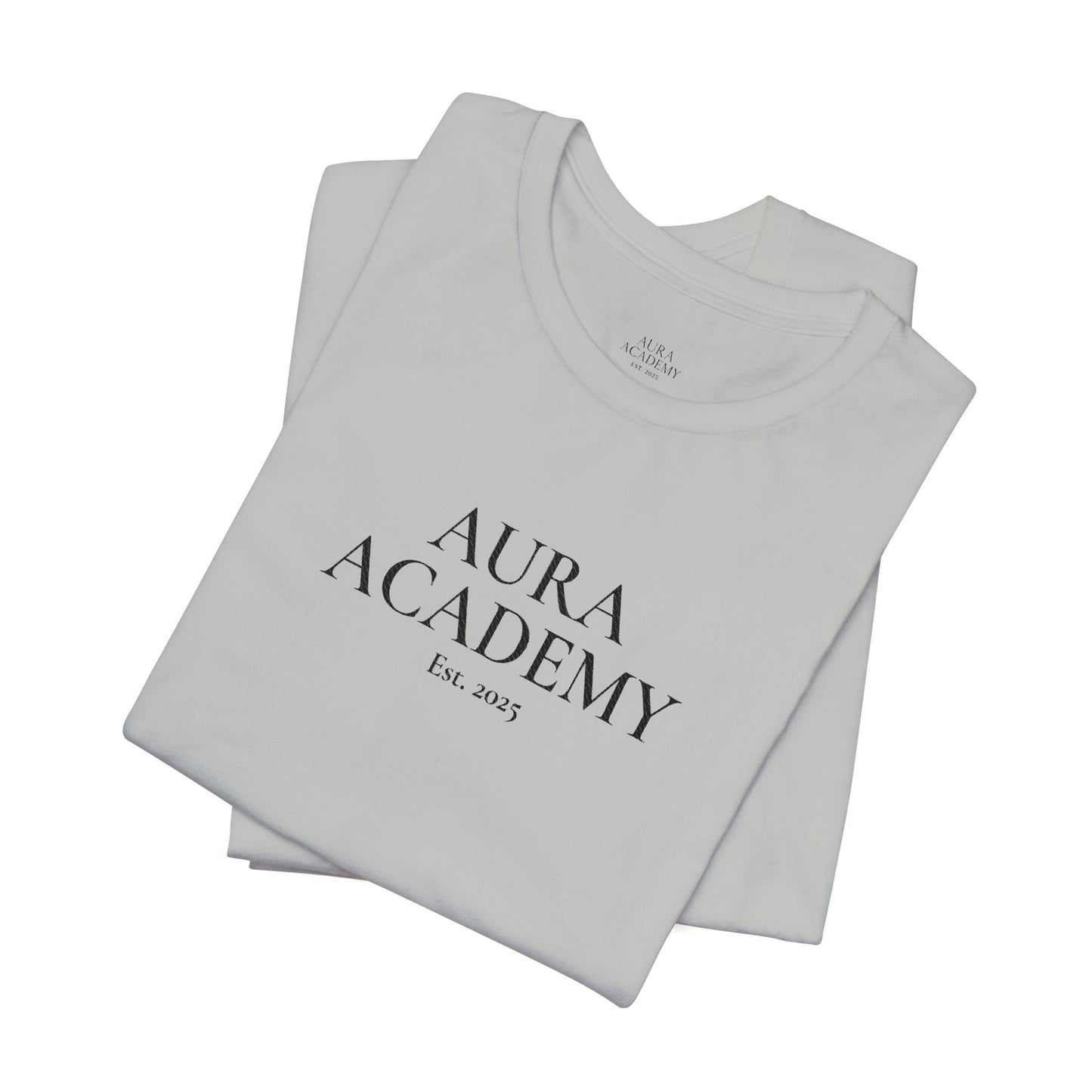 Aura Academy Tee — Minimalist Logo White T-Shirt
