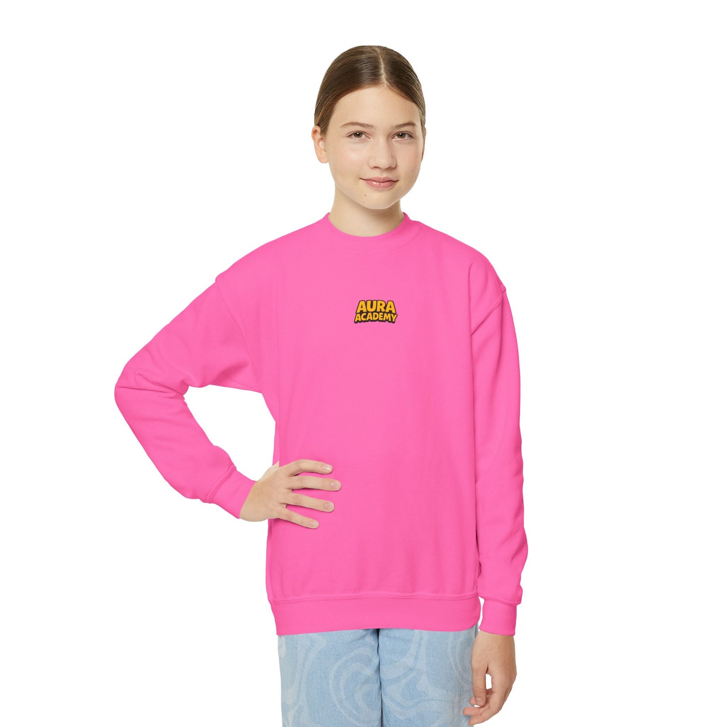 "Aura Level: Off The Leash" Youth Crewneck Sweatshirt