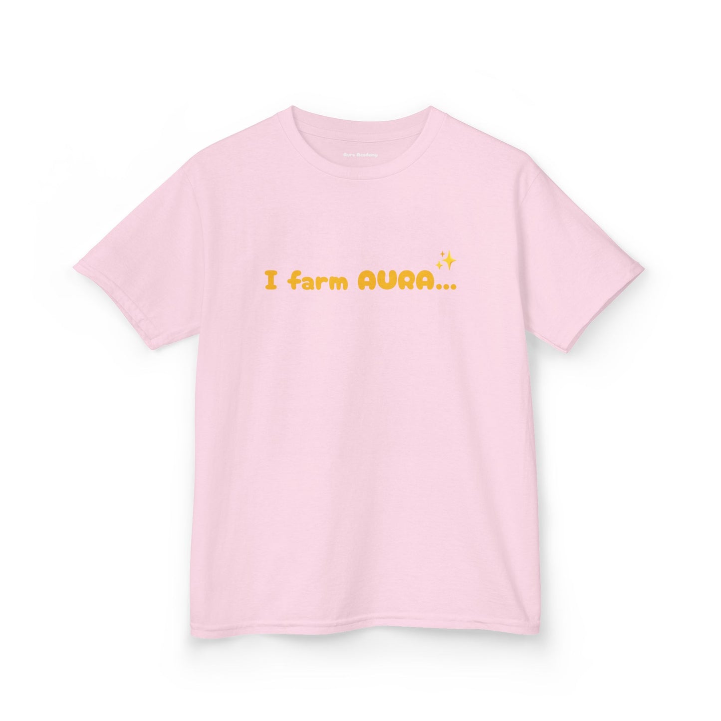 Kids Tee — "I farm AURA" Cute Minimalist Graphic Shirt