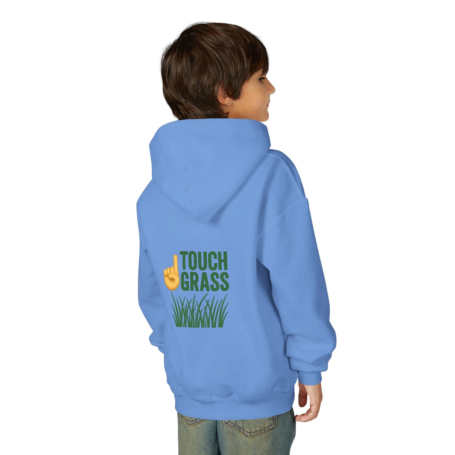 Youth Hoodie - Touch Grass Trend Design