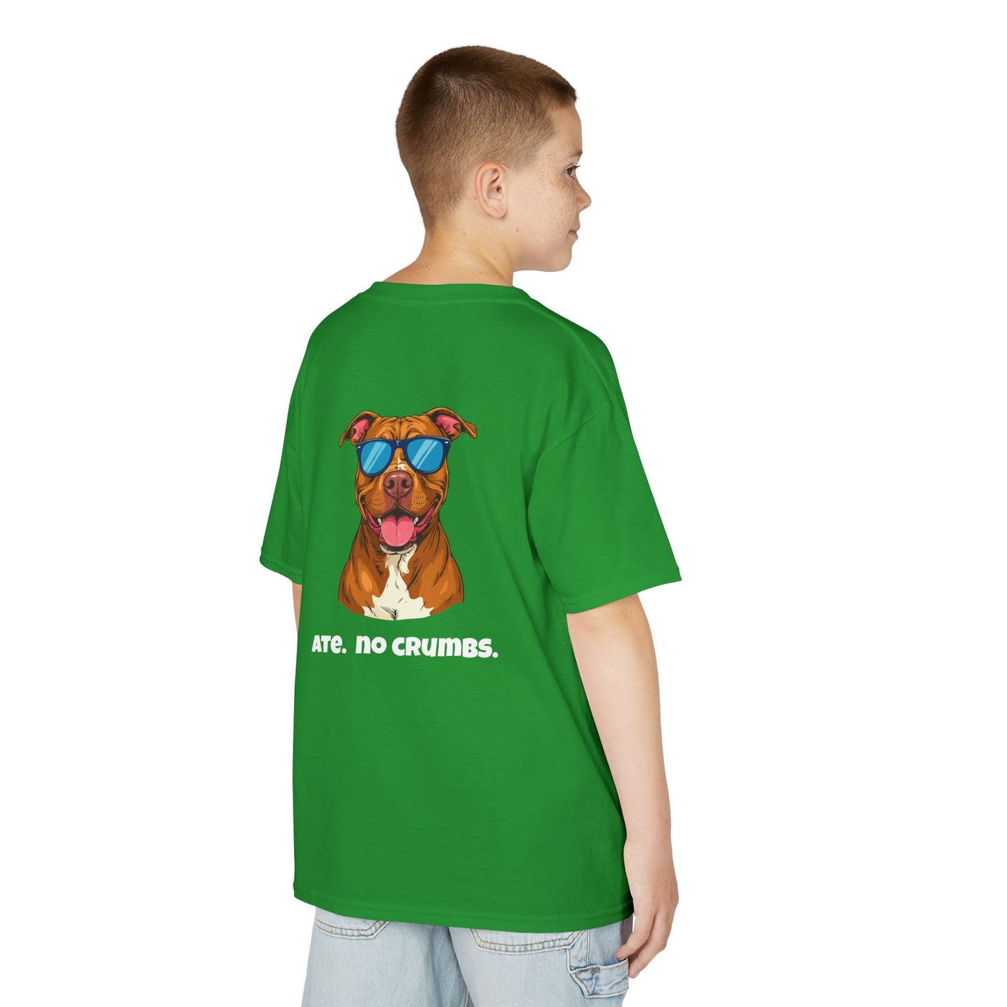 Kids Tee — "Pebbles the Dog: Ate. No Crumbs."
