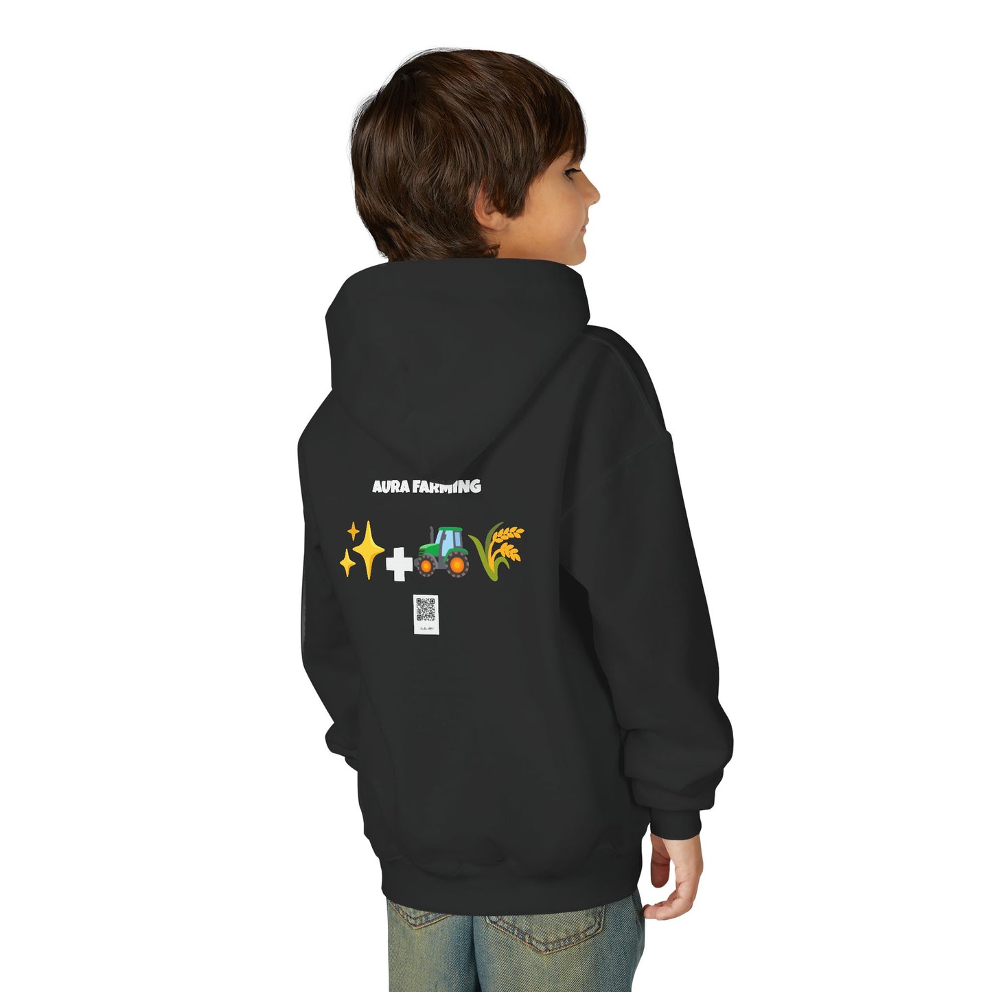 Aura Farming Youth Hoodie — Spiritual + Sustainable Gardening Graphic Sweatshirt