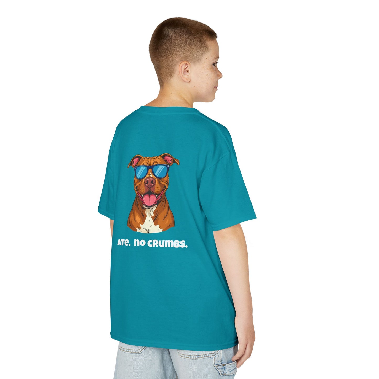 Kids Tee — "Pebbles the Dog: Ate. No Crumbs."