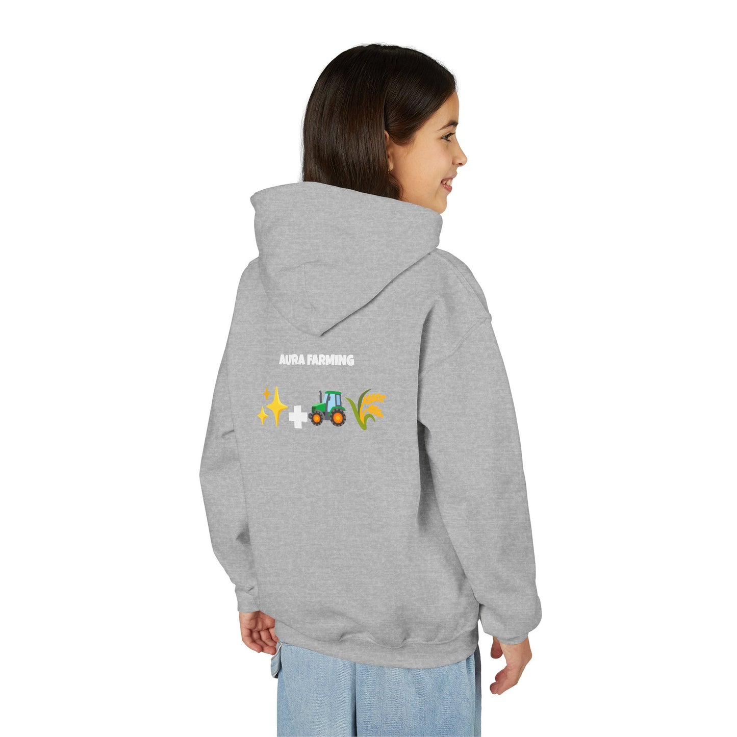 Aura Farming Youth Hoodie — Spiritual + Sustainable Gardening Graphic Sweatshirt