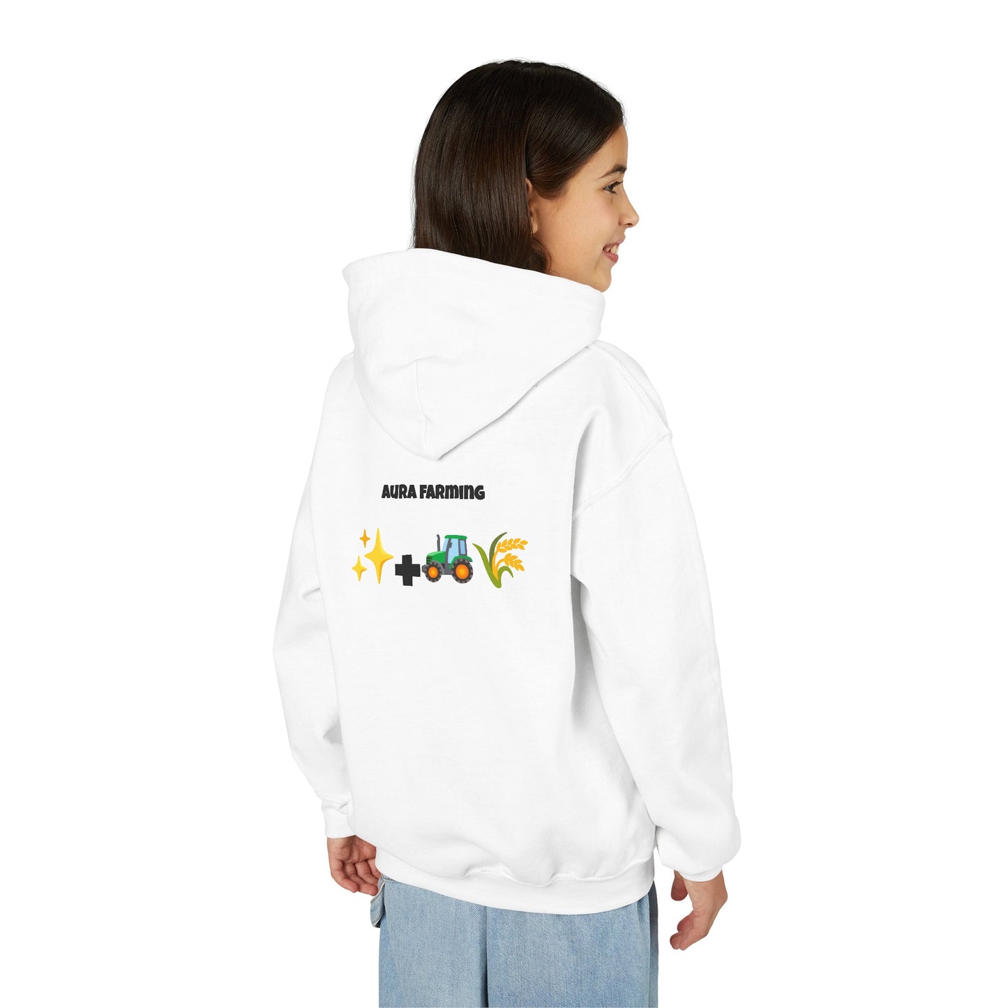 Aura Farming Youth Hoodie — Spiritual + Sustainable Gardening Graphic Sweatshirt