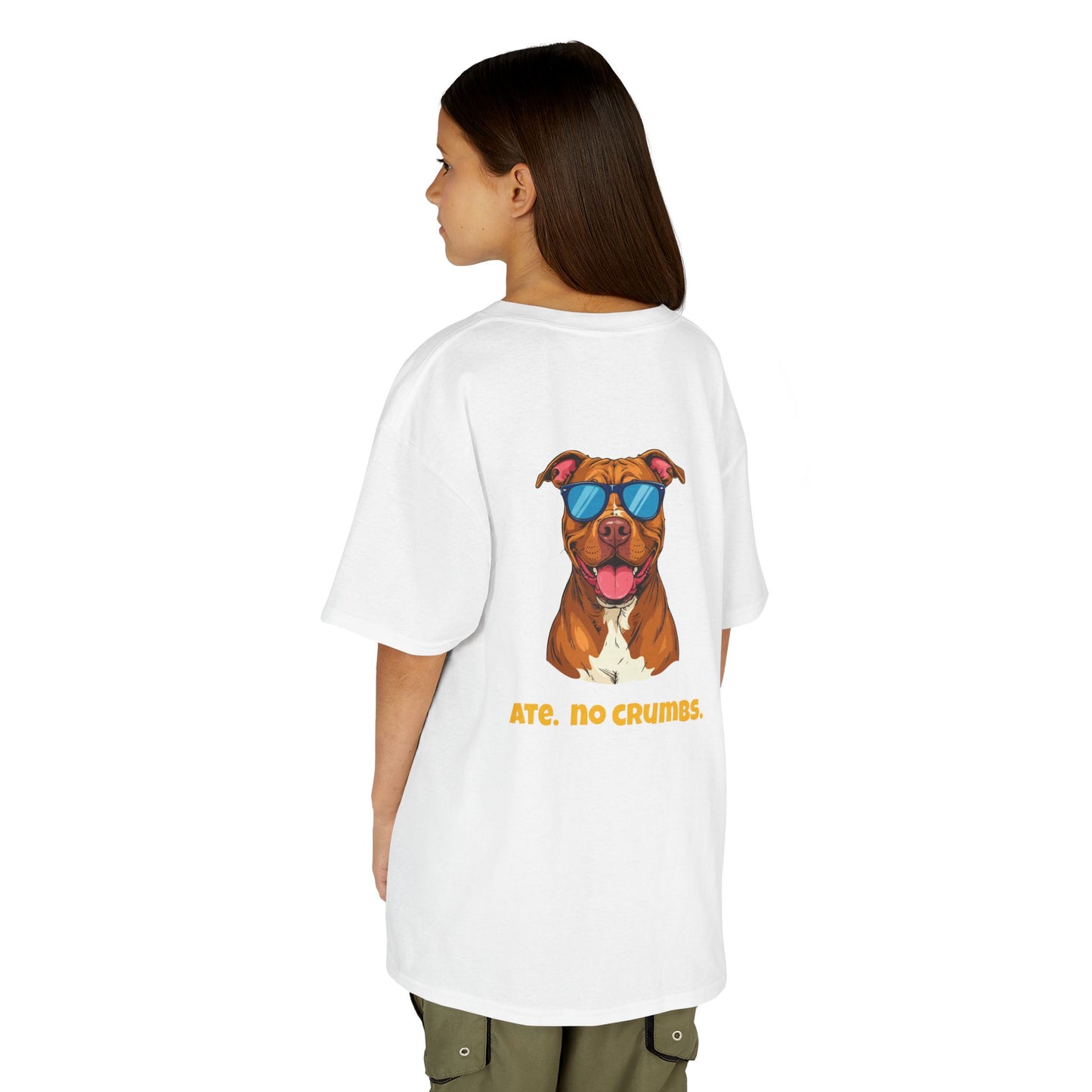 Kids Tee — "Pebbles the Dog: Ate. No Crumbs."
