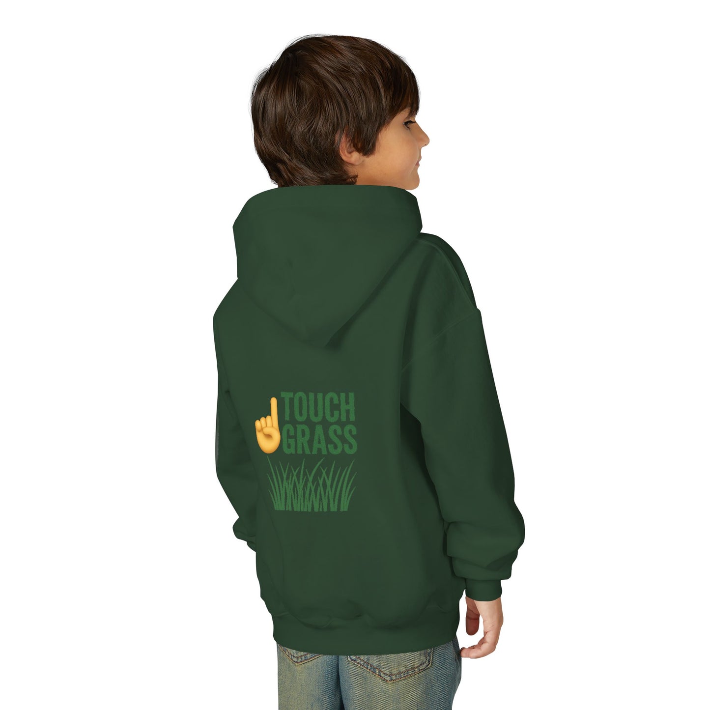 Youth Hoodie - Touch Grass Trend Design