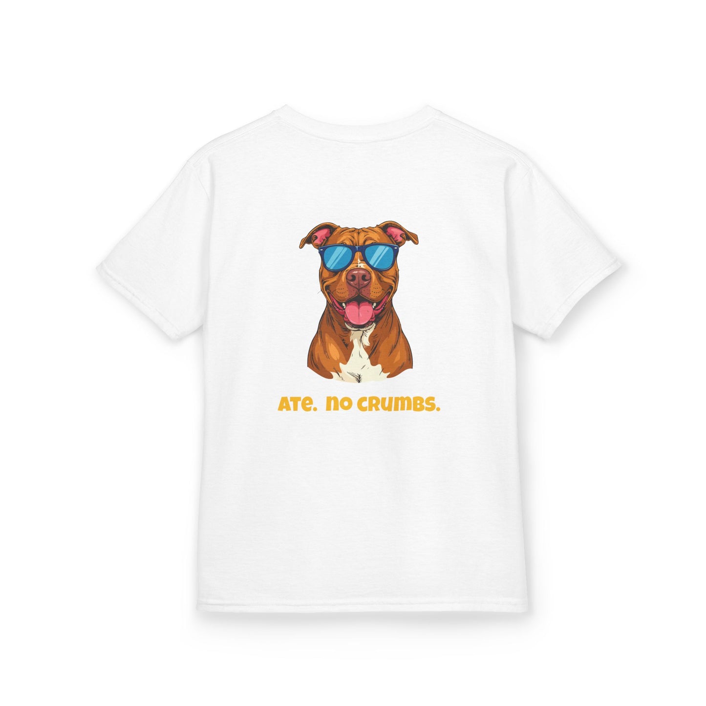 Kids Tee — "Pebbles the Dog: Ate. No Crumbs."