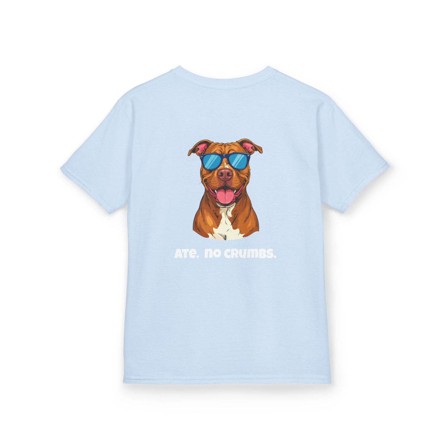 Kids Tee — "Pebbles the Dog: Ate. No Crumbs."