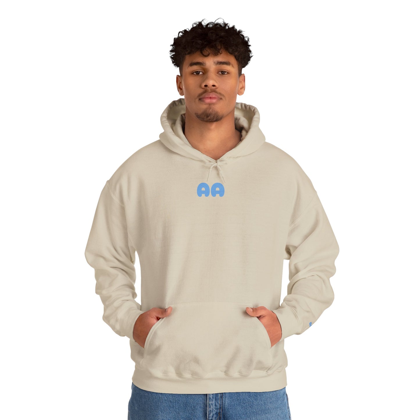 Aura > Fit Hoodie — Minimal Logo White Pullover