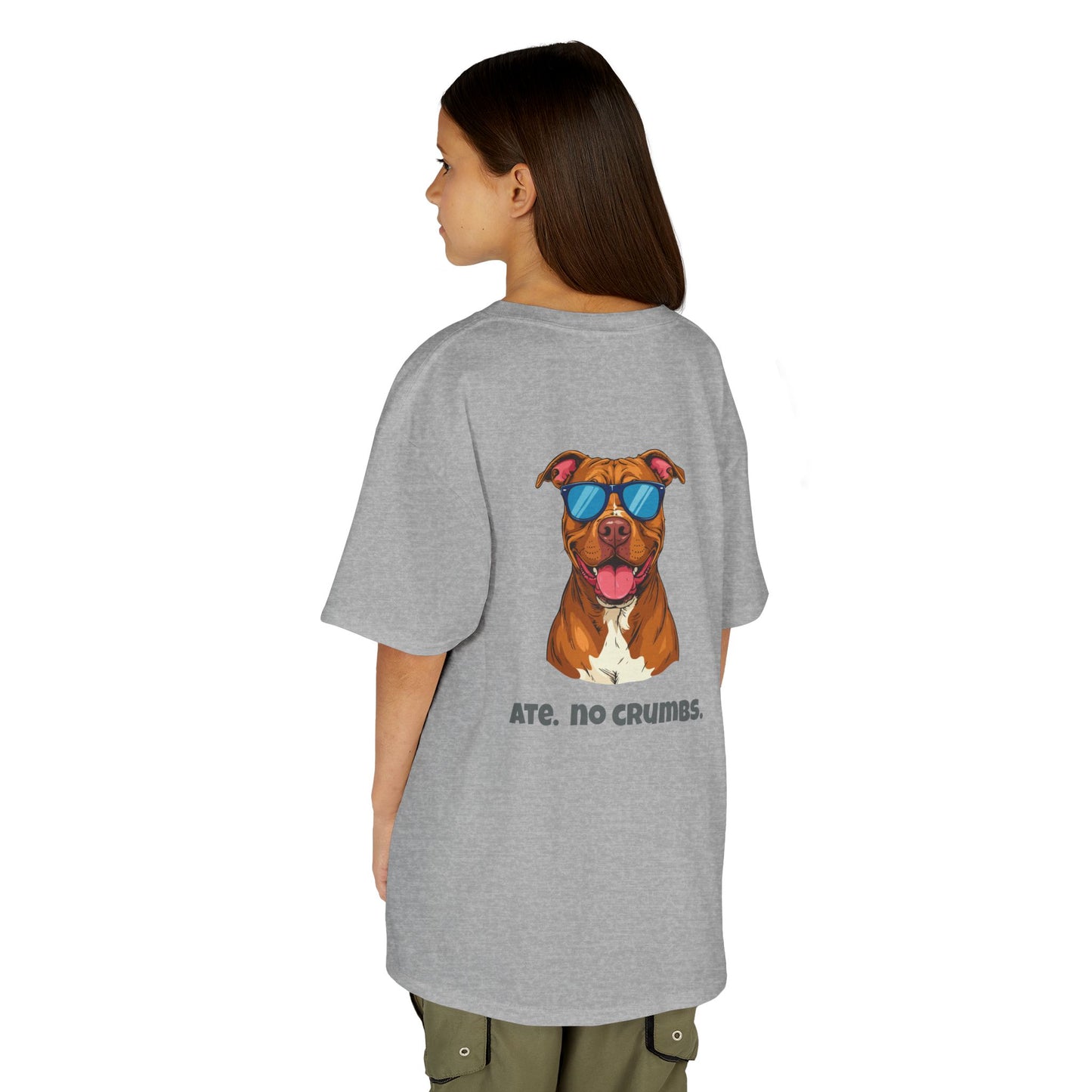 Kids Tee — "Pebbles the Dog: Ate. No Crumbs."