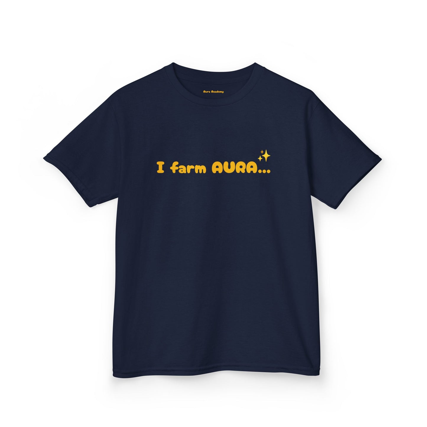 Kids Tee — "I farm AURA" Cute Minimalist Graphic Shirt