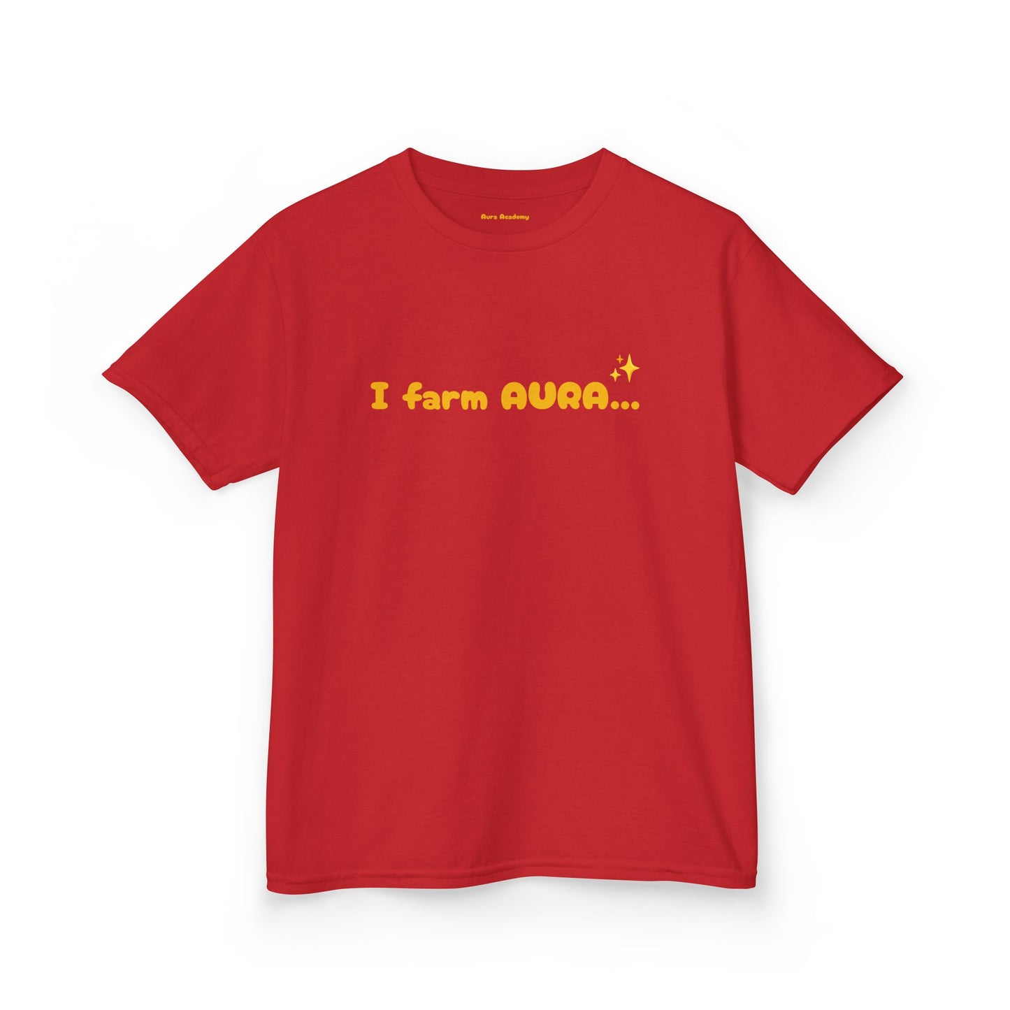 Kids Tee — "I farm AURA" Cute Minimalist Graphic Shirt
