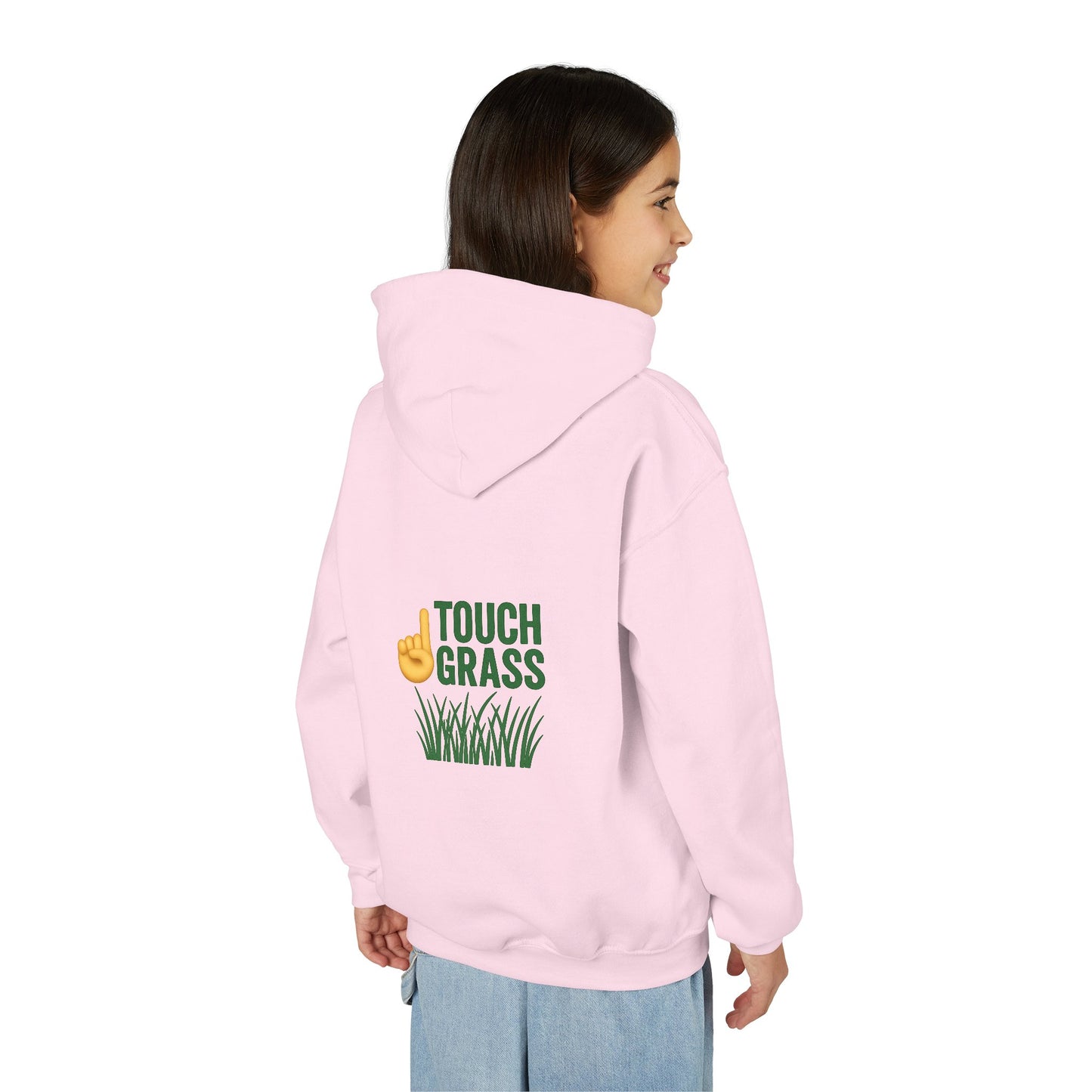 Youth Hoodie - Touch Grass Trend Design