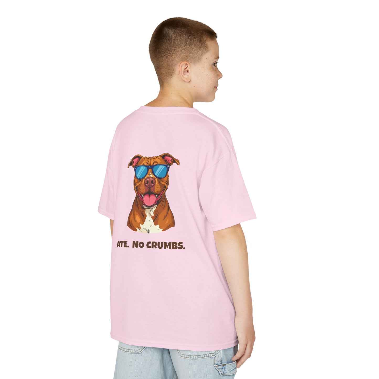 Kids Tee — "Pebbles the Dog: Ate. No Crumbs."