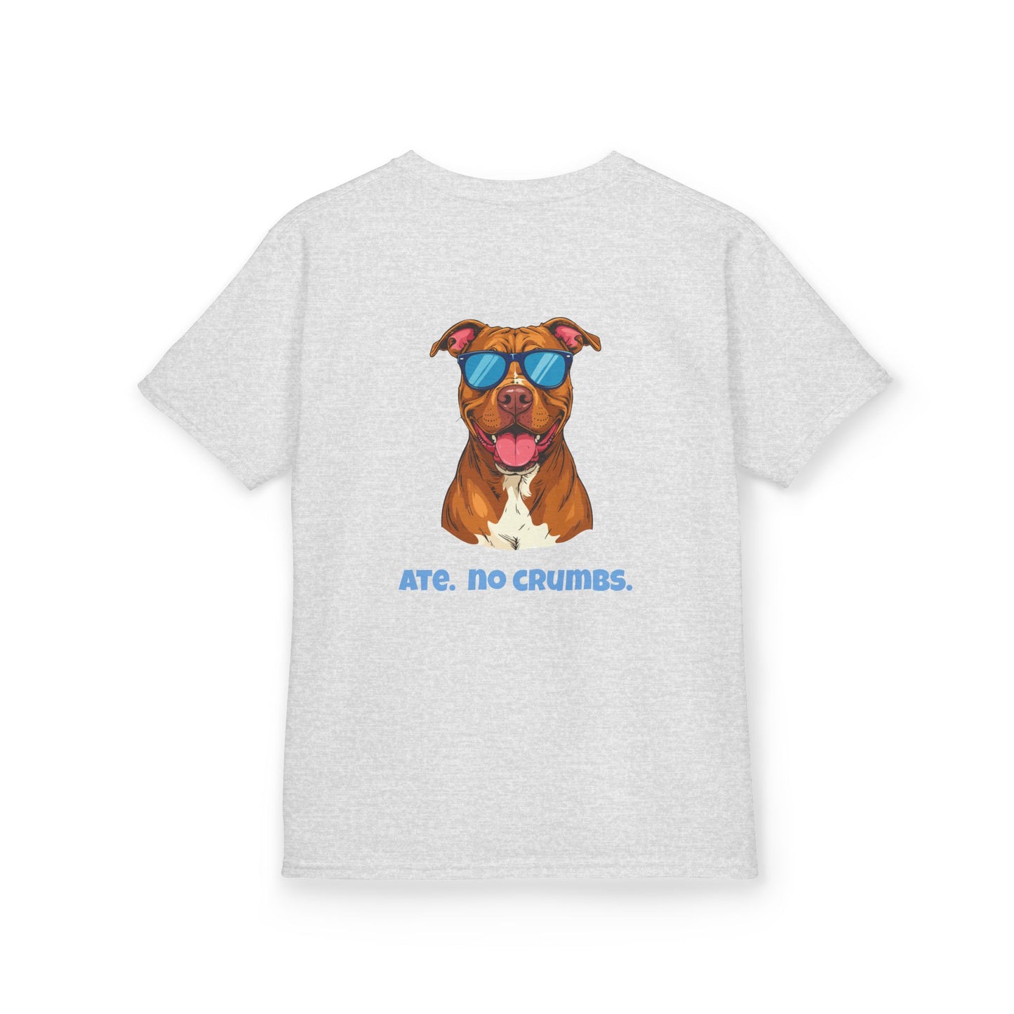 Kids Tee — "Pebbles the Dog: Ate. No Crumbs."