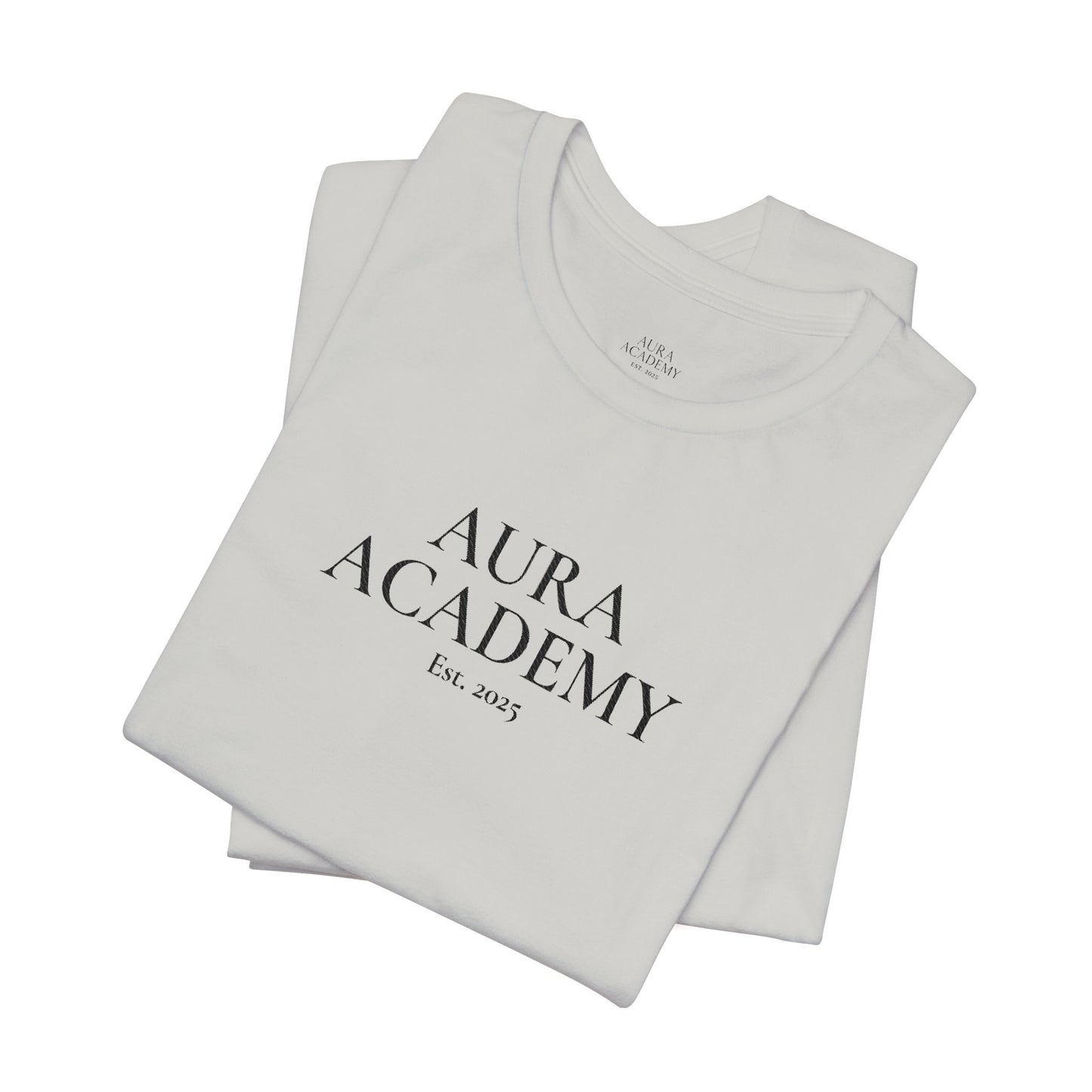 Aura Academy Tee — Minimalist Logo White T-Shirt
