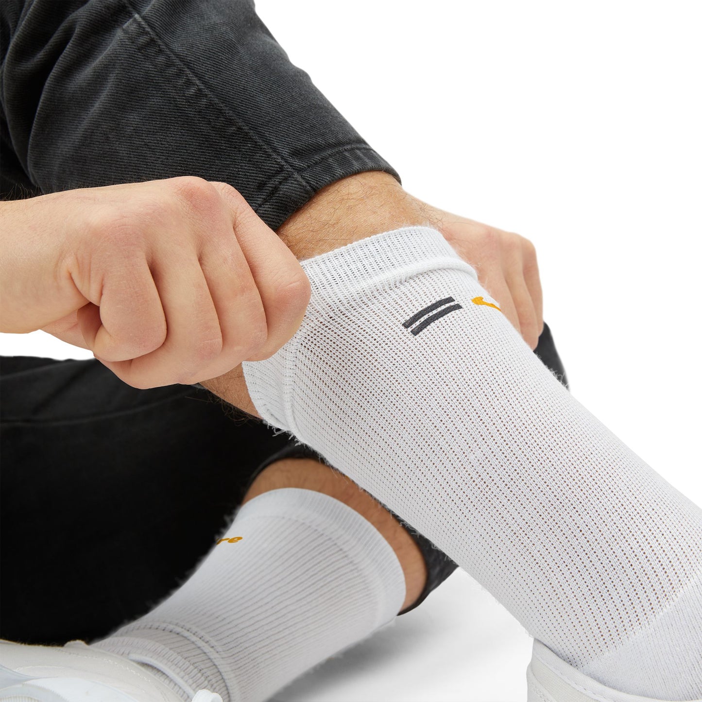 You're Catching My Aura Sublimation Socks — "You're Welcome" Emoji Design