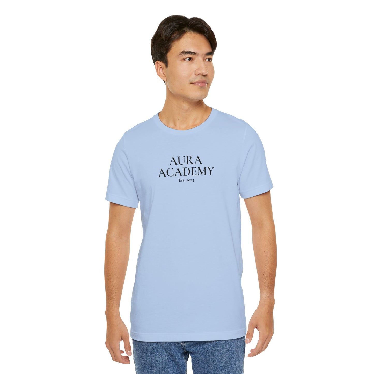 Aura Academy Tee — Minimalist Logo White T-Shirt