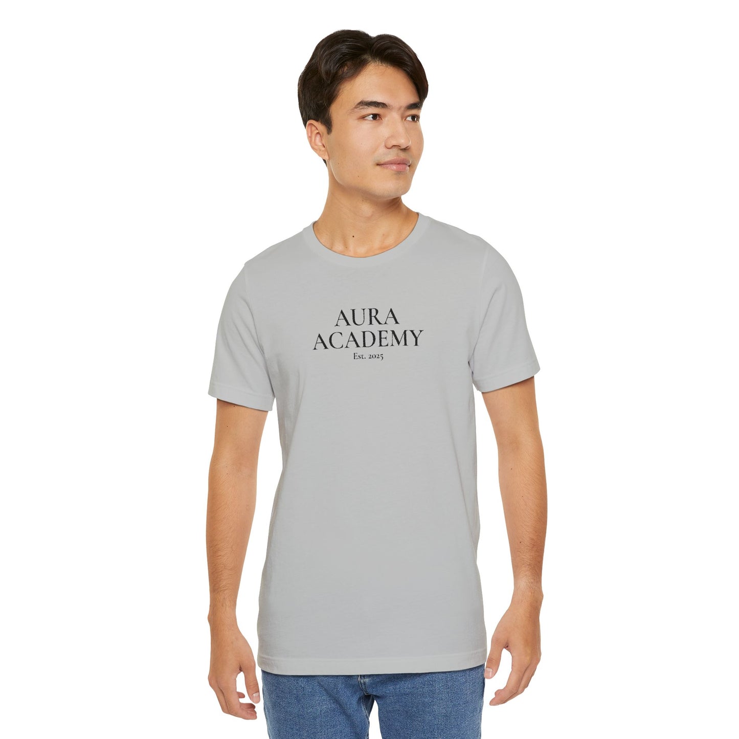 Aura Academy Tee — Minimalist Logo White T-Shirt