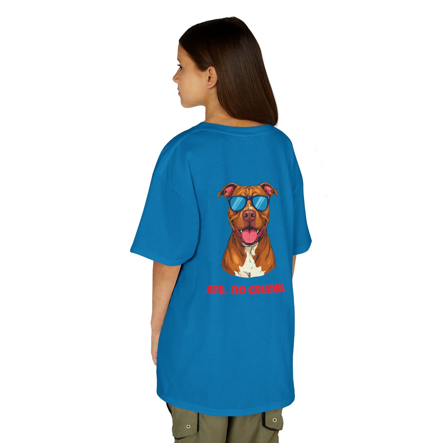 Kids Tee — "Pebbles the Dog: Ate. No Crumbs."