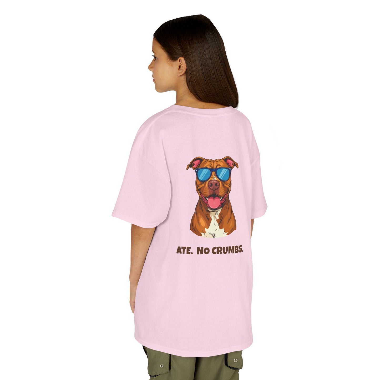 Kids Tee — "Pebbles the Dog: Ate. No Crumbs."