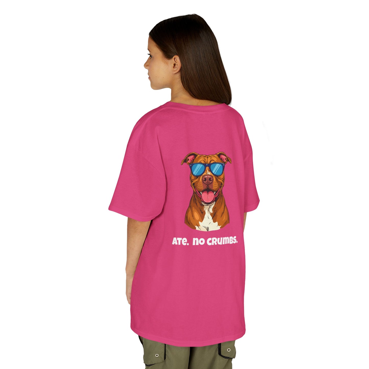 Kids Tee — "Pebbles the Dog: Ate. No Crumbs."