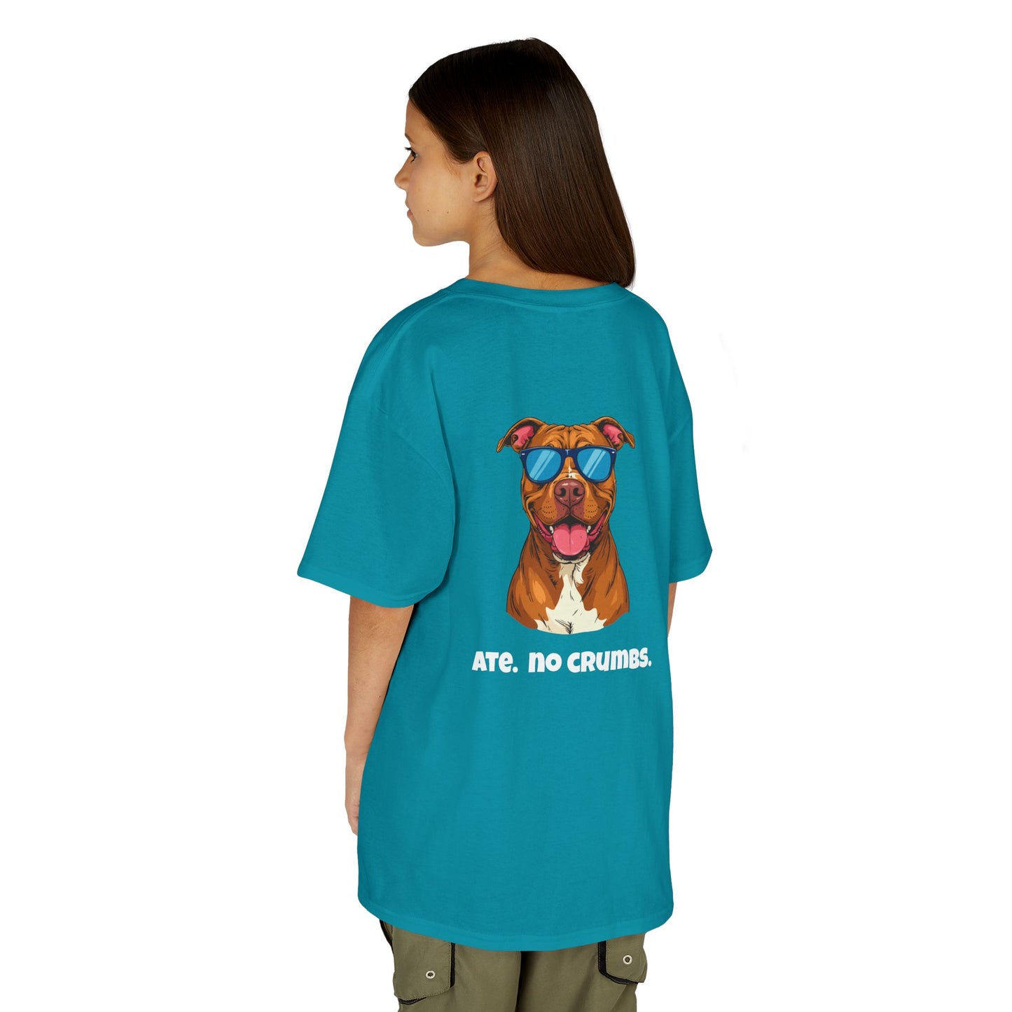 Kids Tee — "Pebbles the Dog: Ate. No Crumbs."