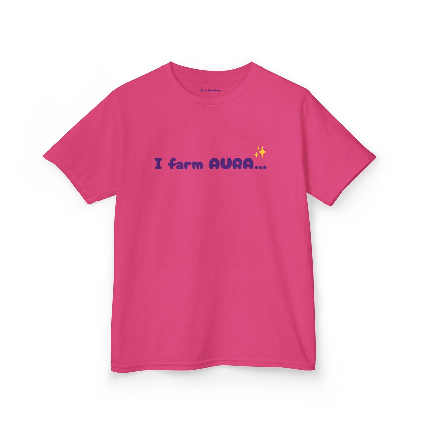 Kids Tee — "I farm AURA" Cute Minimalist Graphic Shirt