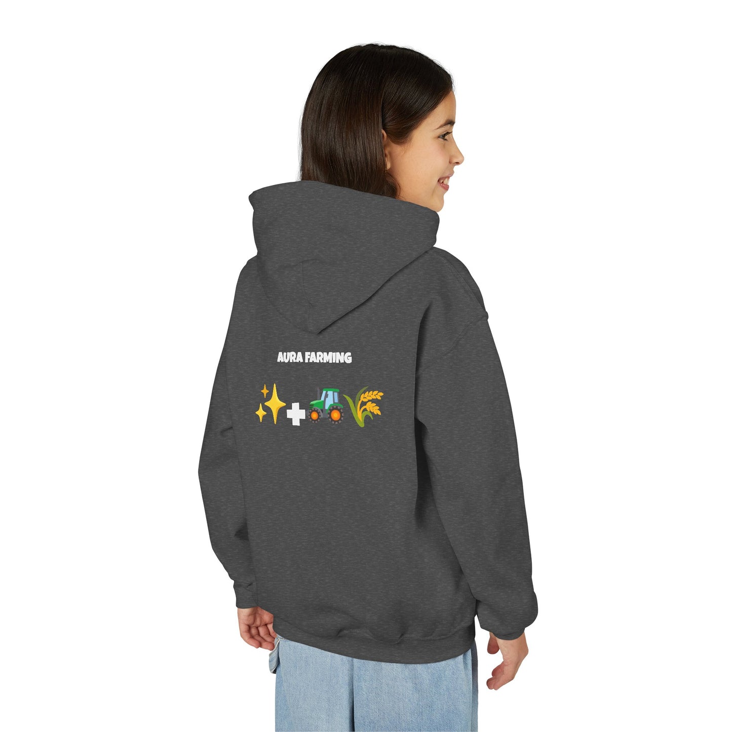 Aura Farming Youth Hoodie — Spiritual + Sustainable Gardening Graphic Sweatshirt