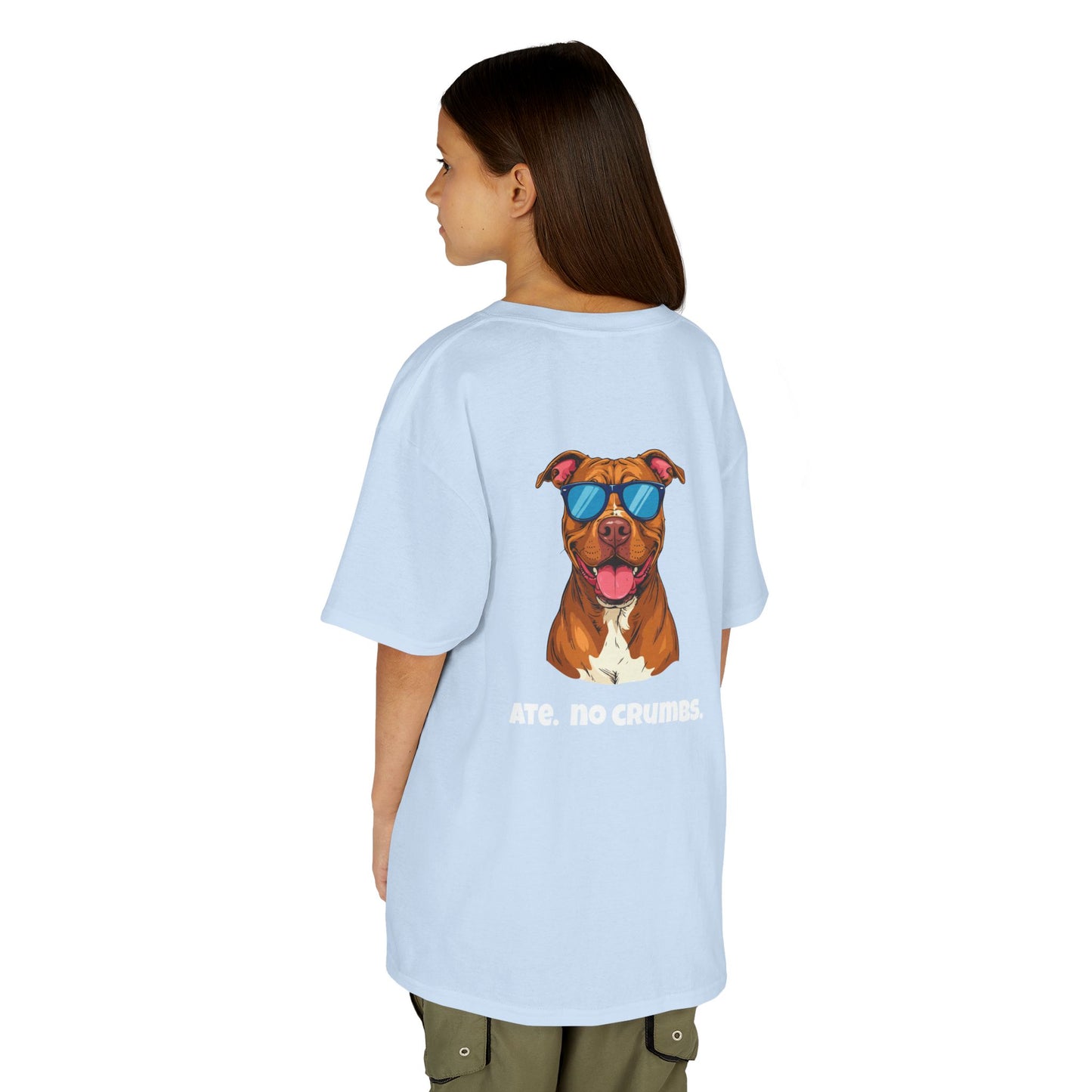 Kids Tee — "Pebbles the Dog: Ate. No Crumbs."